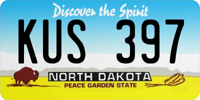 ND license plate KUS397