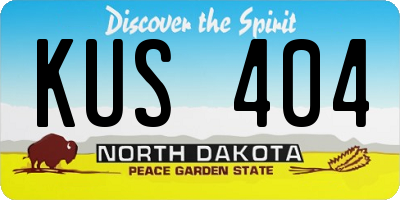 ND license plate KUS404
