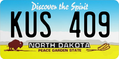 ND license plate KUS409