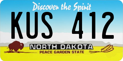 ND license plate KUS412
