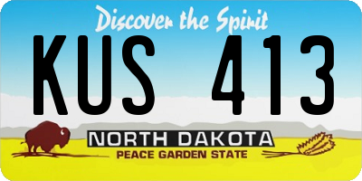ND license plate KUS413