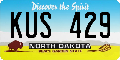 ND license plate KUS429