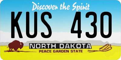 ND license plate KUS430