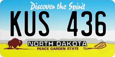 ND license plate KUS436