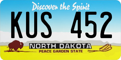 ND license plate KUS452