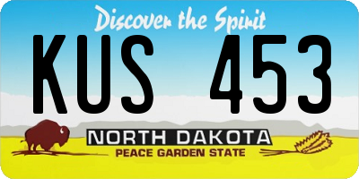 ND license plate KUS453