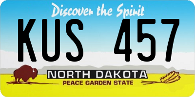 ND license plate KUS457