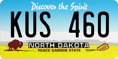 ND license plate KUS460