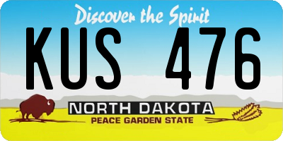 ND license plate KUS476