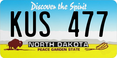 ND license plate KUS477