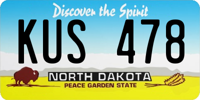 ND license plate KUS478