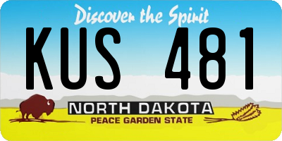 ND license plate KUS481