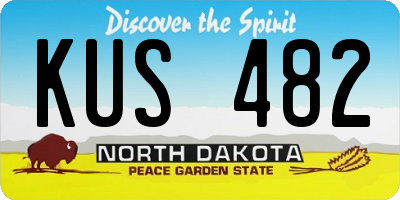 ND license plate KUS482