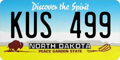 ND license plate KUS499