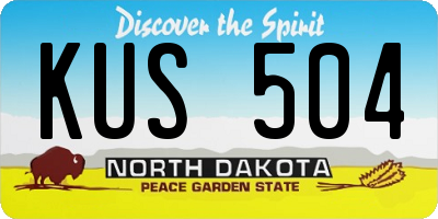 ND license plate KUS504