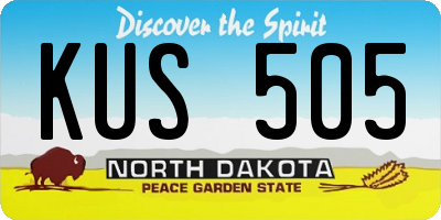 ND license plate KUS505