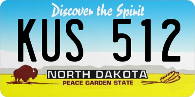 ND license plate KUS512