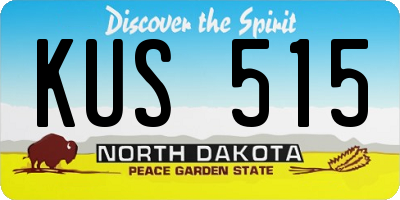 ND license plate KUS515