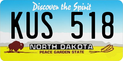 ND license plate KUS518