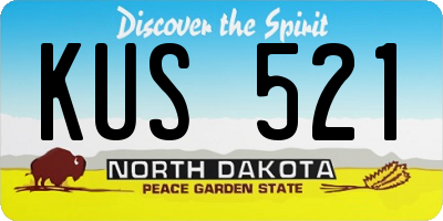 ND license plate KUS521