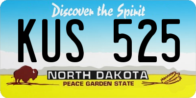 ND license plate KUS525