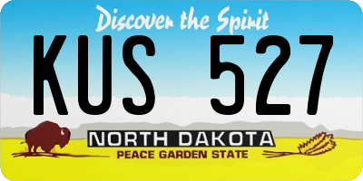 ND license plate KUS527