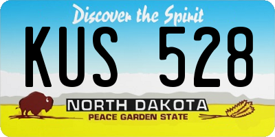 ND license plate KUS528