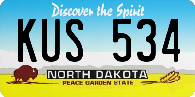 ND license plate KUS534