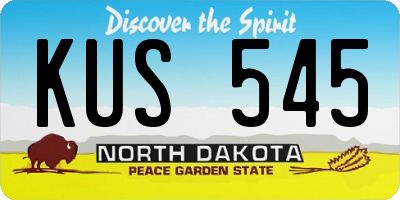 ND license plate KUS545