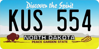 ND license plate KUS554