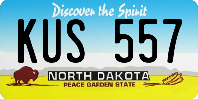 ND license plate KUS557