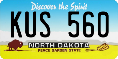 ND license plate KUS560