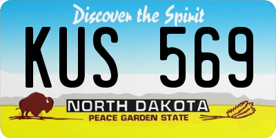 ND license plate KUS569