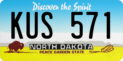 ND license plate KUS571
