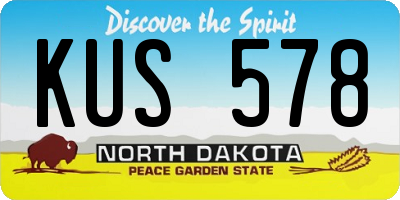 ND license plate KUS578