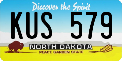 ND license plate KUS579
