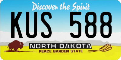 ND license plate KUS588