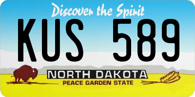 ND license plate KUS589