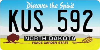 ND license plate KUS592