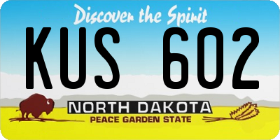ND license plate KUS602