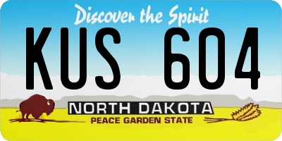 ND license plate KUS604