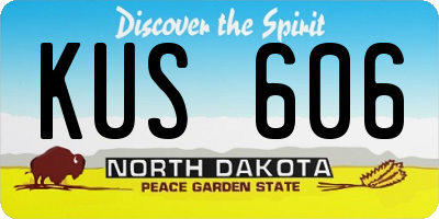 ND license plate KUS606