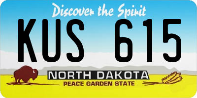 ND license plate KUS615