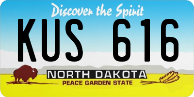 ND license plate KUS616
