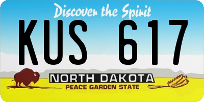 ND license plate KUS617
