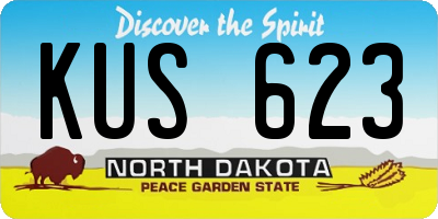ND license plate KUS623
