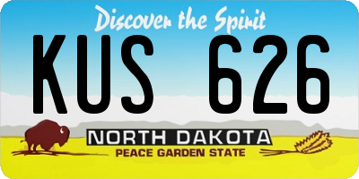 ND license plate KUS626