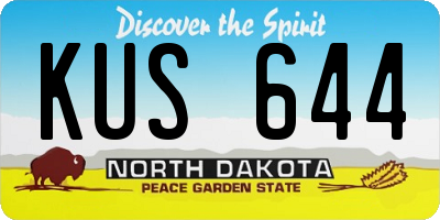 ND license plate KUS644