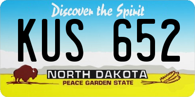 ND license plate KUS652
