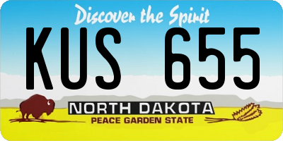 ND license plate KUS655